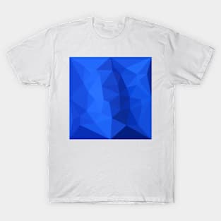 Bright Navy Blue Abstract Low Polygon Background T-Shirt